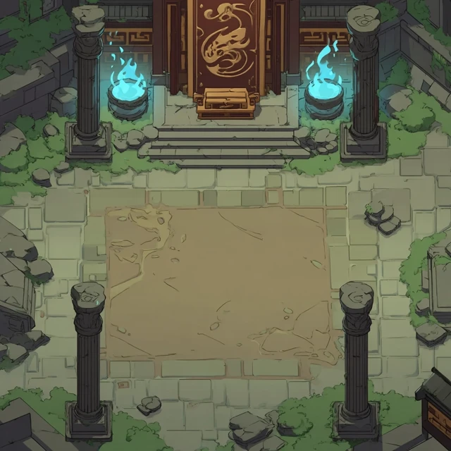 Ancient Plaza Illustration - Isometric Perspective