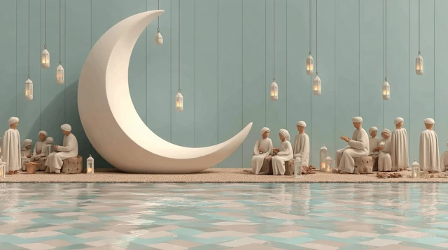 Eid Evening Celebration Serene Festive Scene