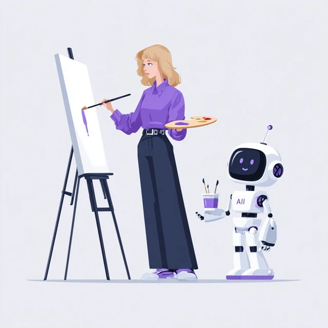 AI Supporting Artists Illustration