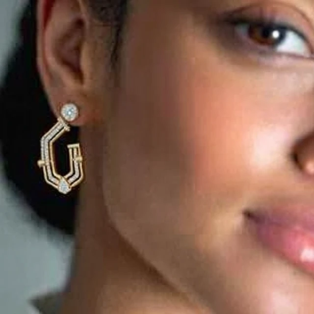 Elegant Diamond Earring in Ultra Realistic Photography