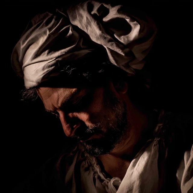 Caravaggio Inspired Portrait Spotlight and Shadows