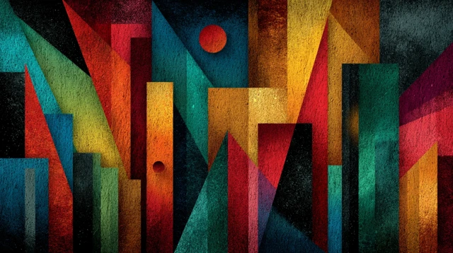 Abstract Geometric Art Vibrant Colors and Movement