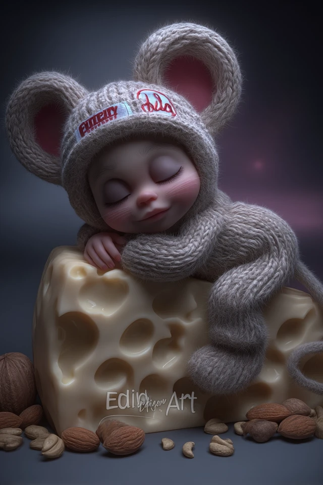 Newborn Photography Backdrop Mouse Baby Cheese
