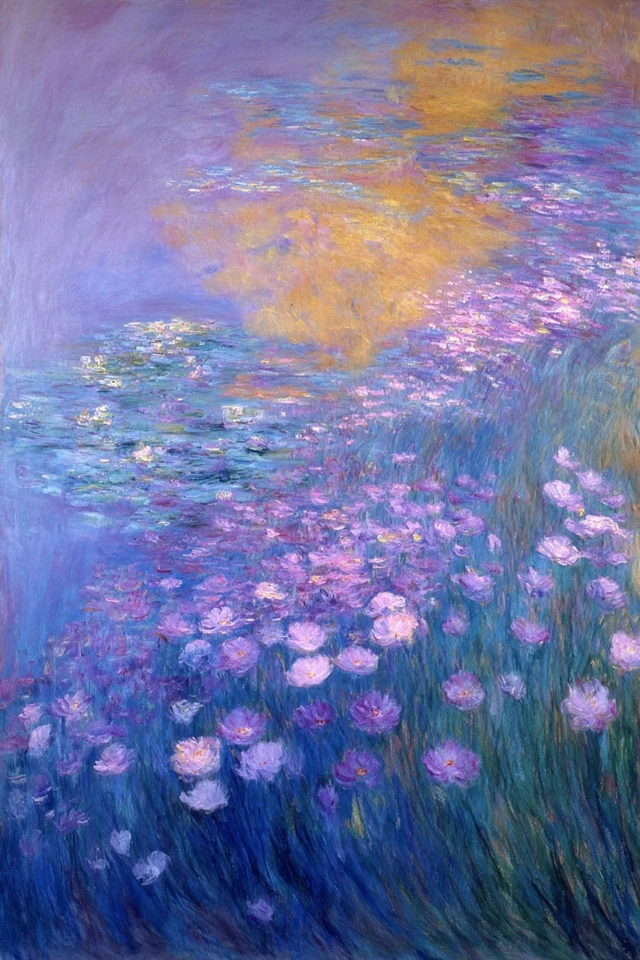 Purple Flower Field Oil Painting