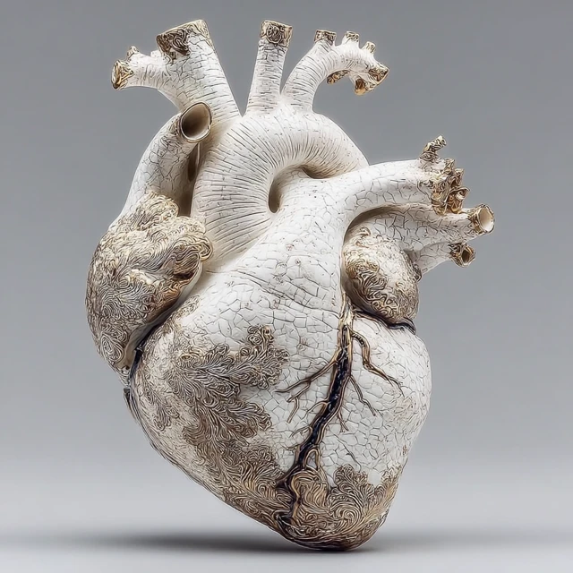 Monochromatic White Heart Sculpture