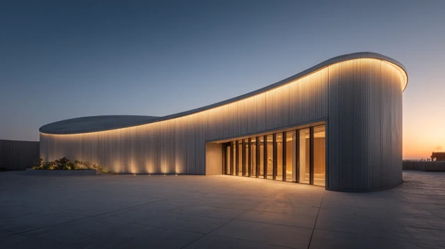 Minimalist Architectural Marvel Sunset Lighting