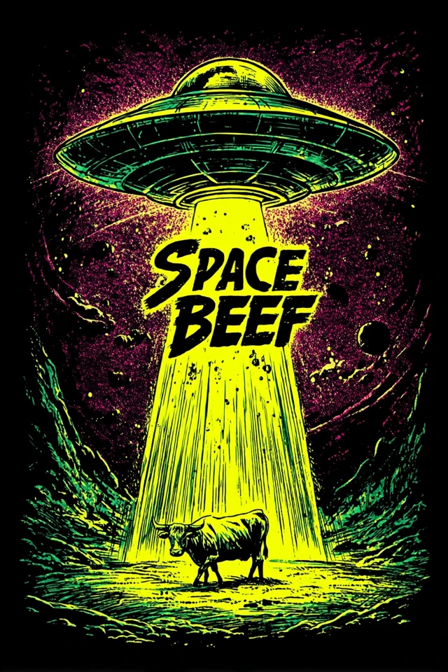 Space Beef: Retro Sci-Fi Comic Cover