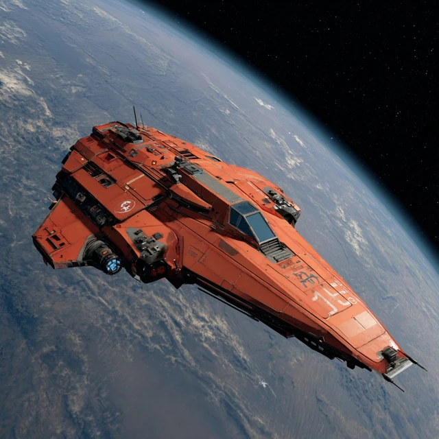 Striker Corvette Spacecraft in Deep Space