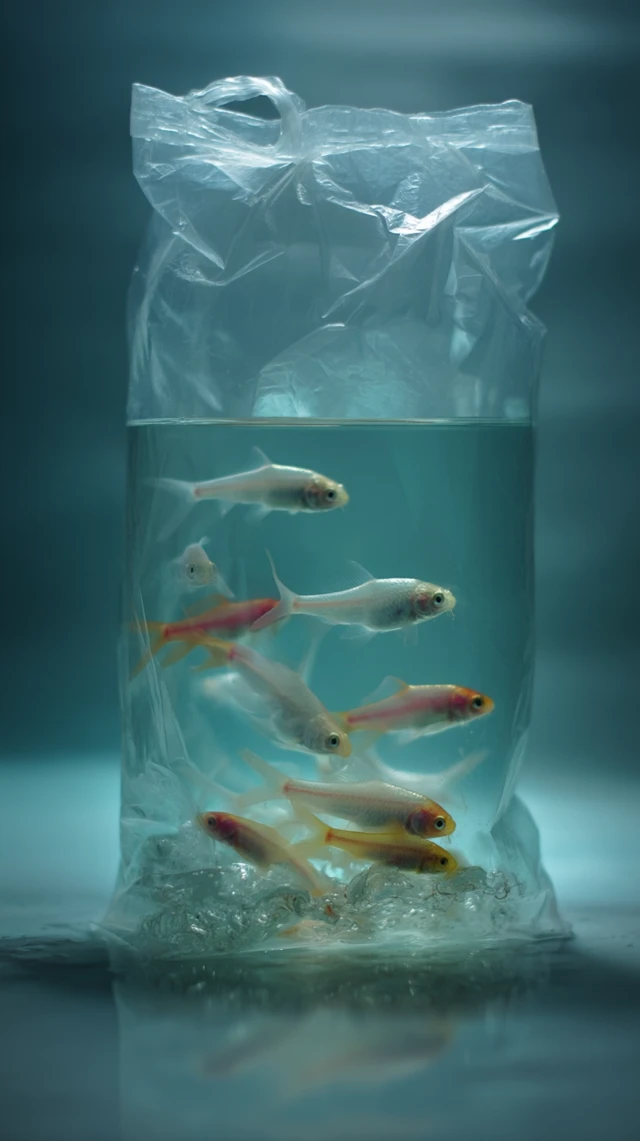Fish in Plastic Bag Underwater Aquarium Art