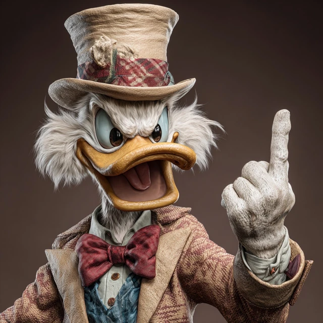 Scrooge McDuck Middle Finger Cartoon