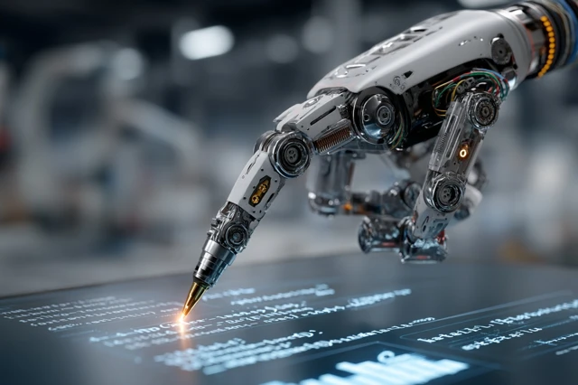 Robotic Arm Writing Code Artificial Intelligence