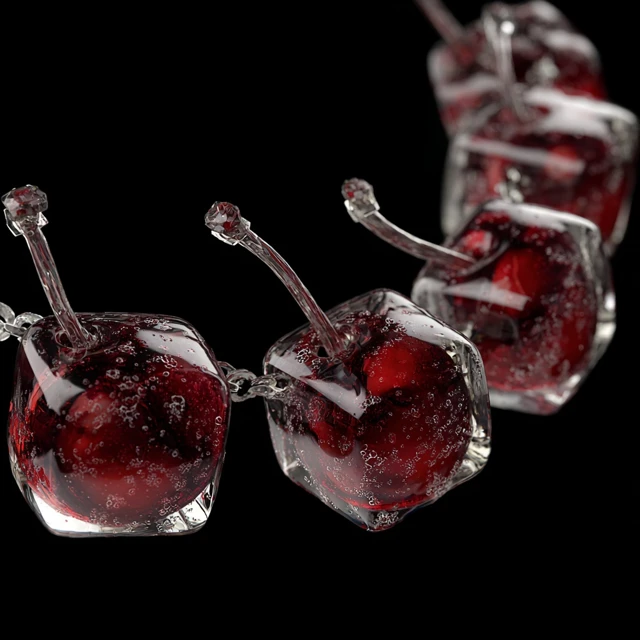 Frozen Cherry Necklace Hyperrealistic Jewelry Design