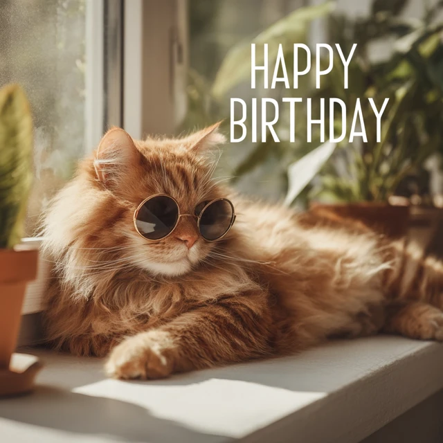 Ginger Cat Birthday Vintage Sunglasses Sunlight
