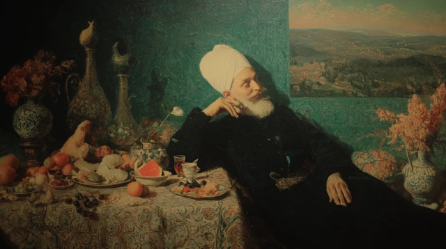 Murad II Ottoman Sultan in his Mansion Art