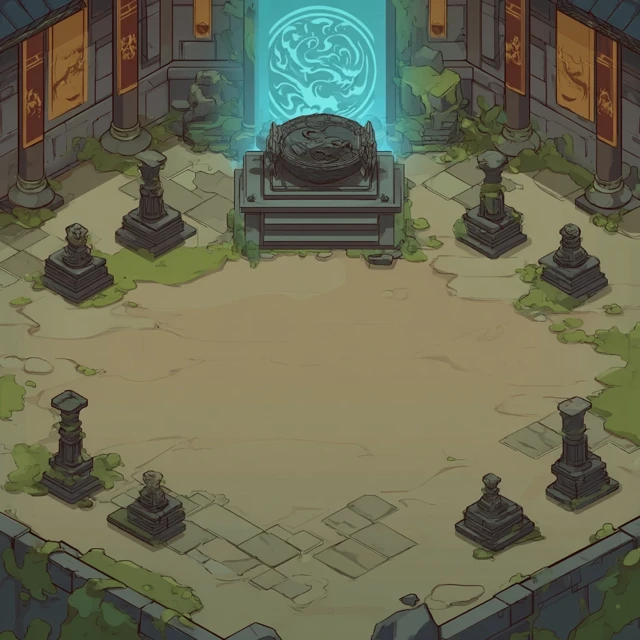 Ancient Plaza Illustration - Isometric Perspective