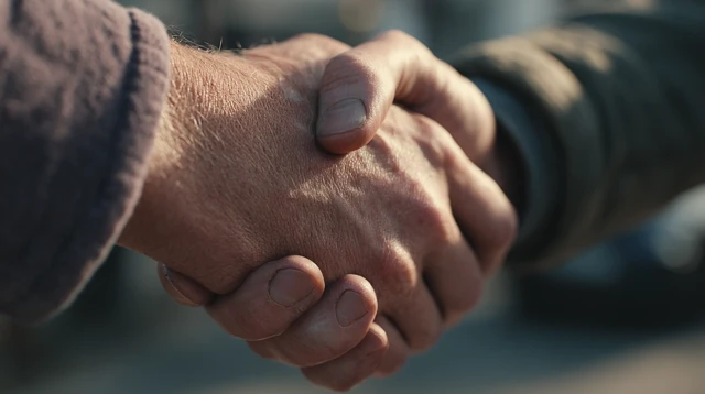 Close Up Handshake Natural Skin Detail