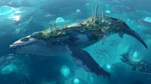 Whale City in the Sky Ocean Sci Fi
