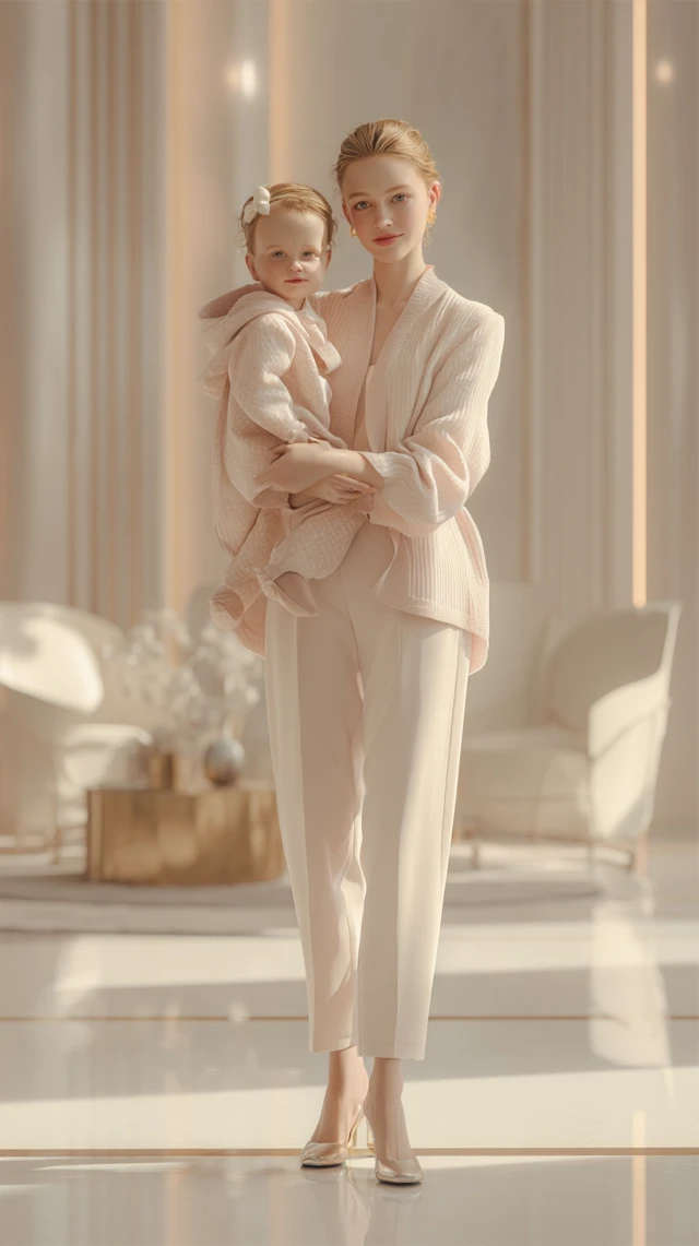 Mother and Child Portrait AI Art