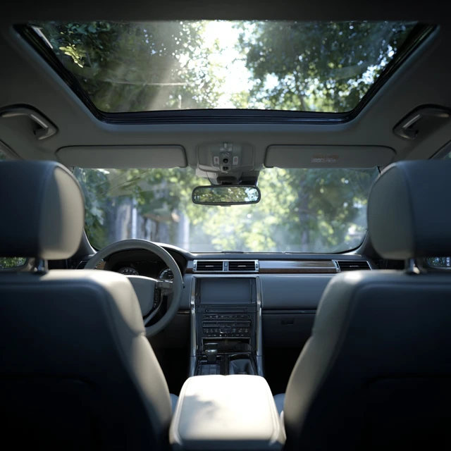 Modern Car Interior Design Bright Daylight Detail Textures