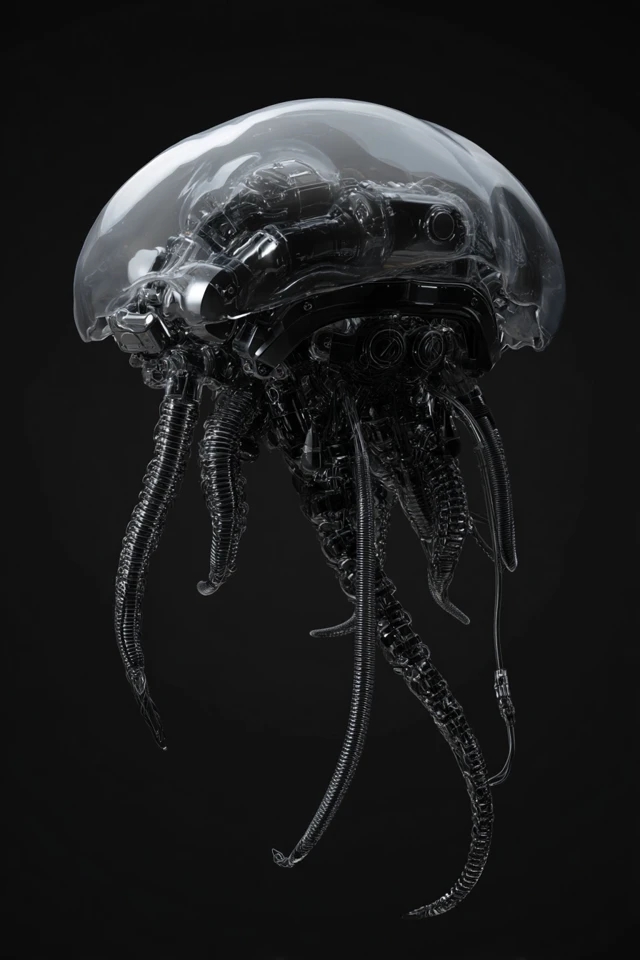 Futuristic Robotic Jellyfish Render