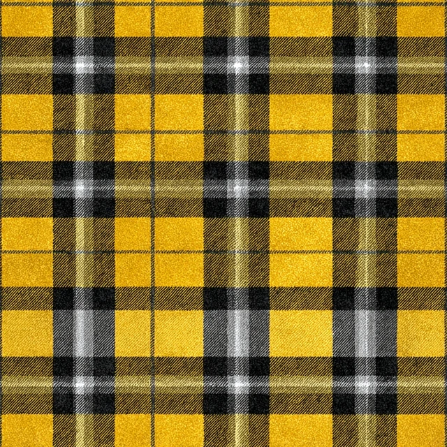 Cartoon Tartan Pattern Yellow and Grey Design