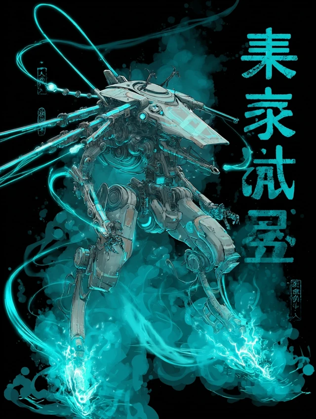 Tech Samurai Mech Illustration