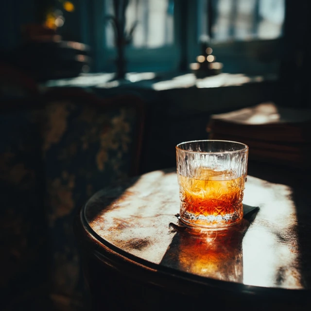 Glass of Whiskey on a Table