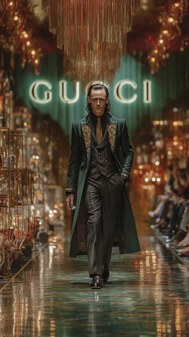 Gucci Runway Elegance Model Inspired by Tom Hiddleston