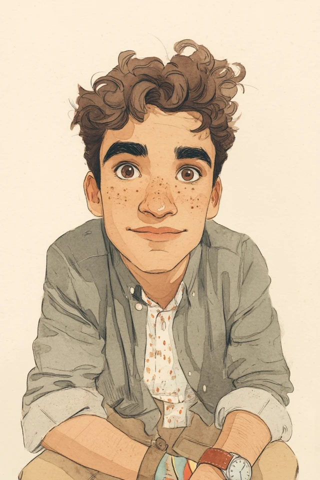 Watercolor Portrait of a Latino Man