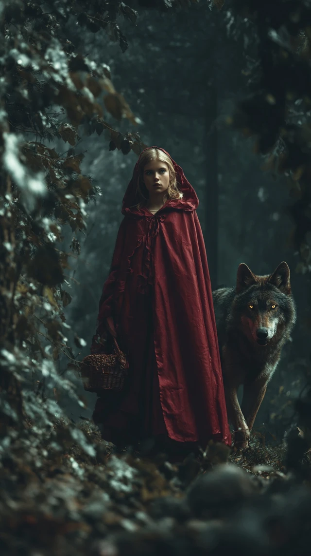Little Red Riding Hood in a Dark Forest