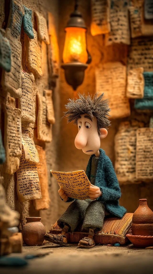 Pixar 3D Timothy Studying Scripture