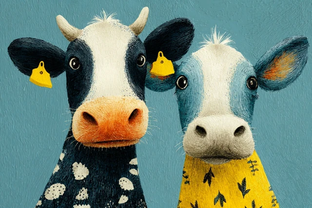 Cute Cow Painting Hand Painted Art Childrens Book