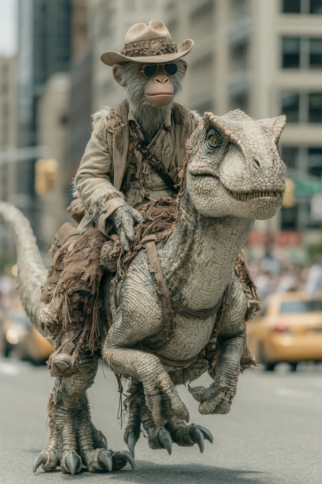 Velociraptor Rider in a Grand City