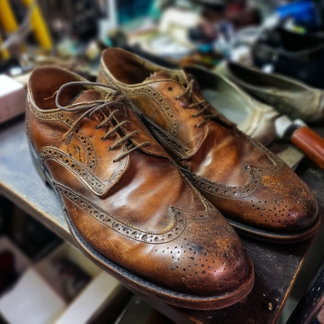 Vintage Brogue Shoes Antique Patina