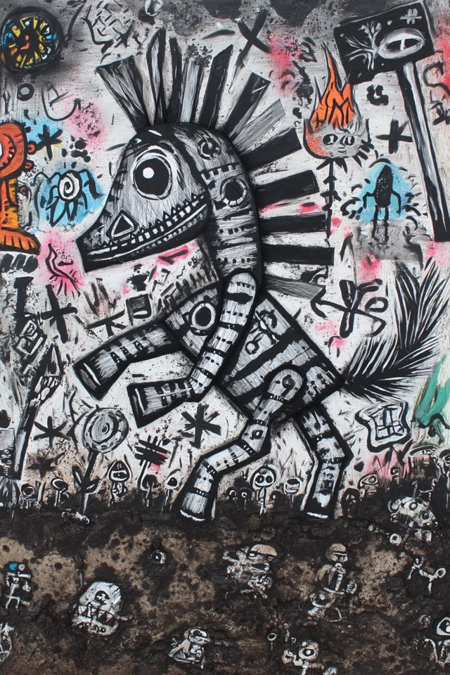 Outsider Art Horse on Battlefield
