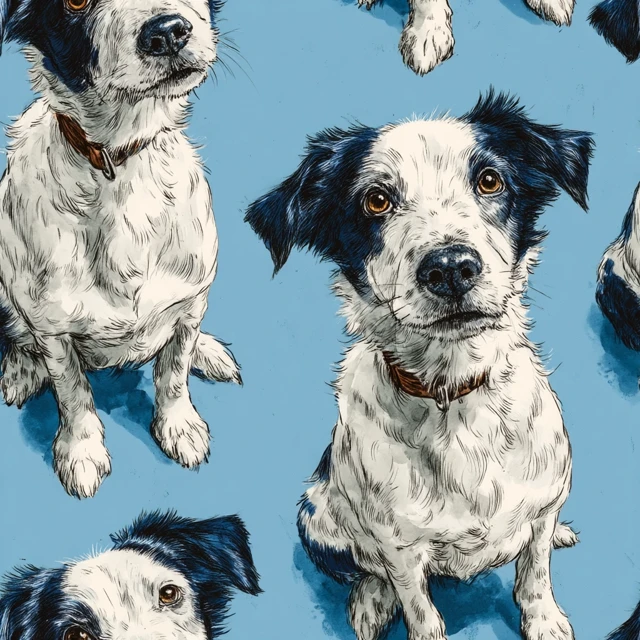 Cute Cartoon Dogs Seamless Pattern