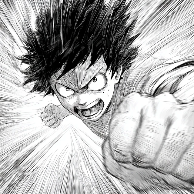 Intense Anime Character Action Scene