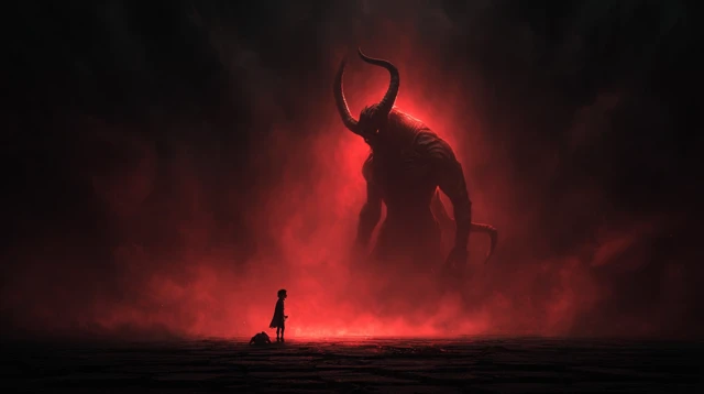 Dramatic Satanic Figure Disney Pixar Style 3D
