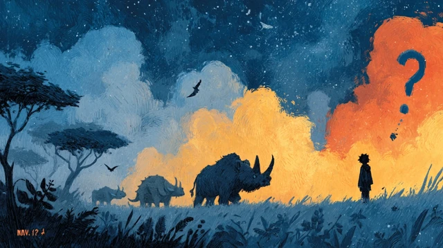 Extinct Animals Dreamy Cartoon Scientist