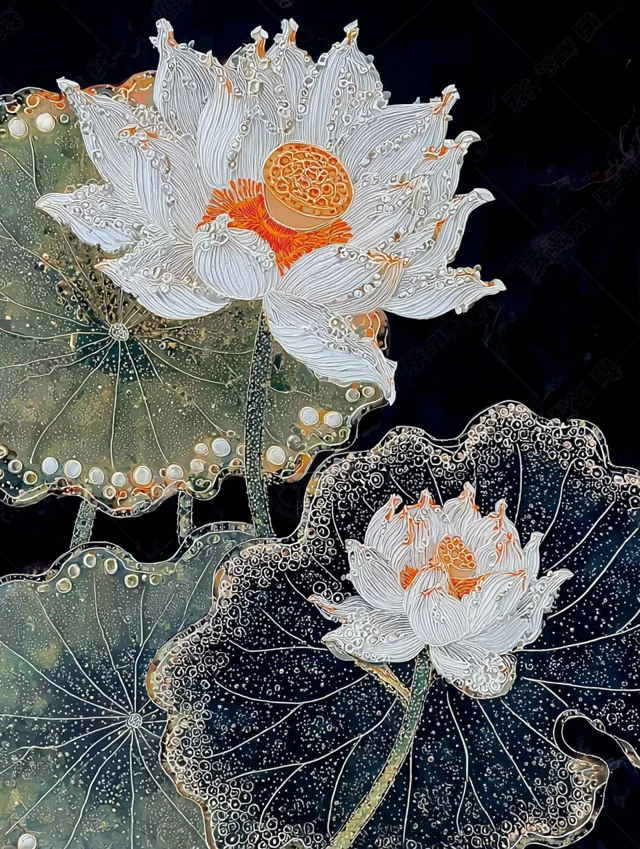 White Lotus Chinese Painting