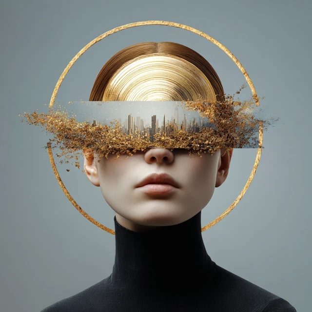 Surreal Portrait of a Woman Cityscape Vision