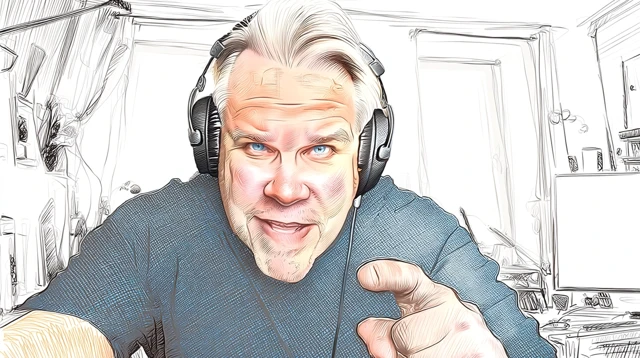 Anime Man with Headphones Video Chat Illustration