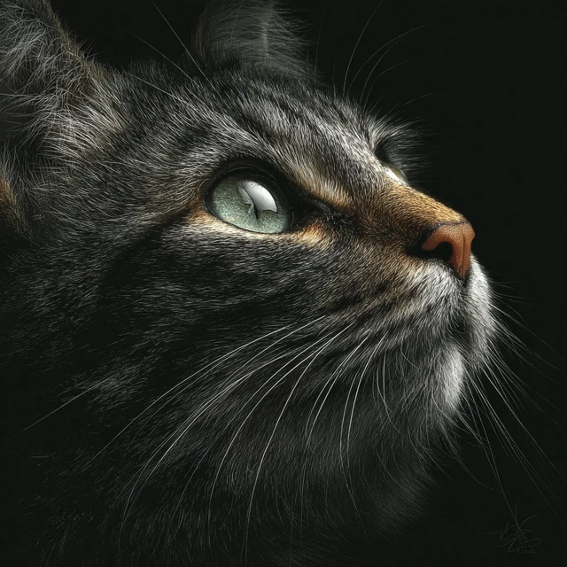 Detailed Cat Portrait Close Up