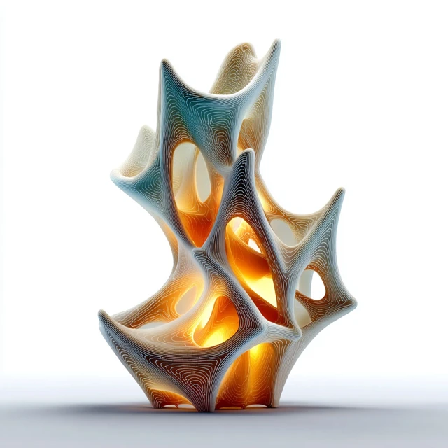 3D Printed Organic Table Lamp Design for Ambient Light