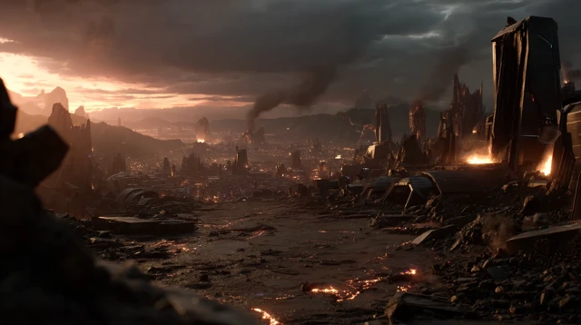 Destroyed Planet Vegeta Cinematic Scene