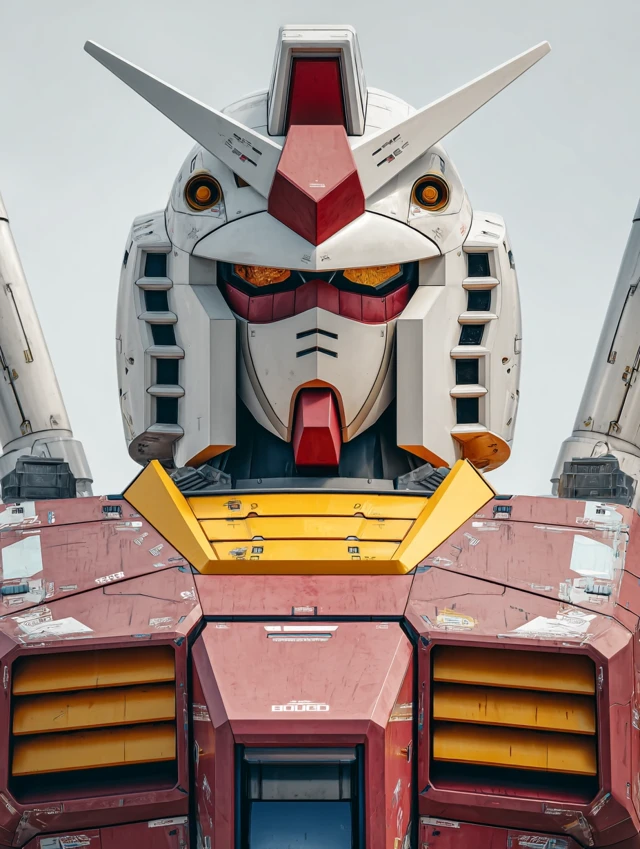 Gundam Model CloseUp High Resolution Futuristic Design