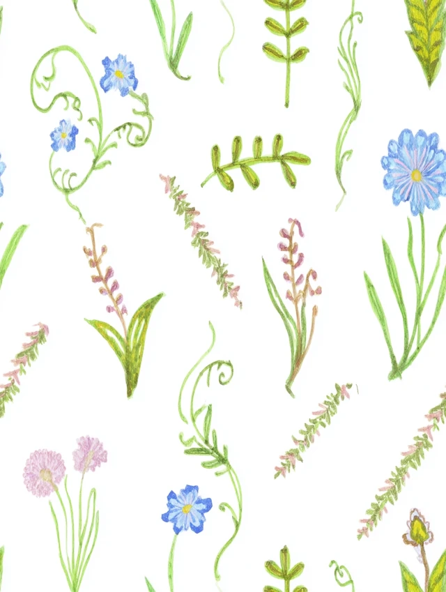 Watercolor Floral Textile Pattern Decorative Plants