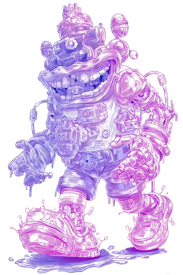 Cyberpunk Frog Graphic for T-Shirt Design