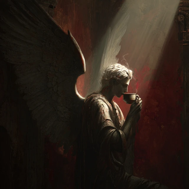 Guardian Angel Religious Art Fortitude Light Leak