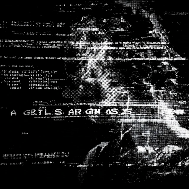 Glitch Art A Girl Is A Gun Black and White